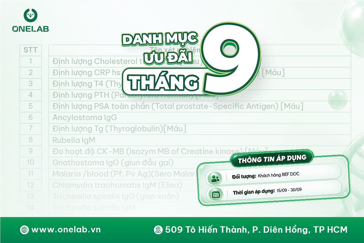 Ưu đãi xét nghiệm tháng 9