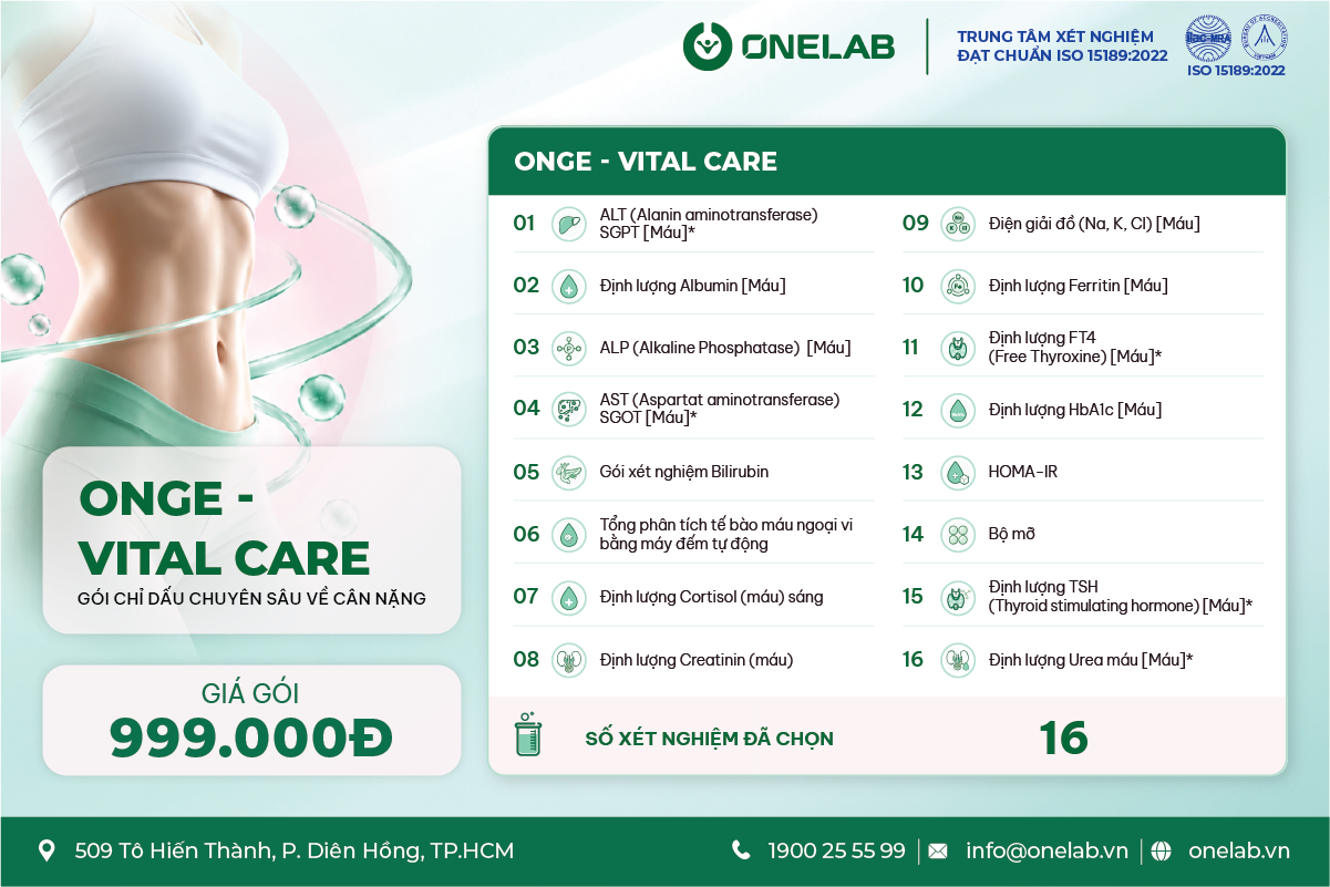 Gói Chỉ dấu chuyên sâu về cân nặng - OnGE Vital Care